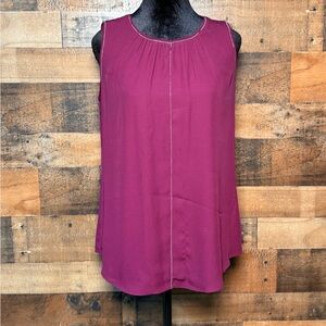 White House Black Market Pink Purple Sleeveless Shirt Blouse Top 6 EH 128